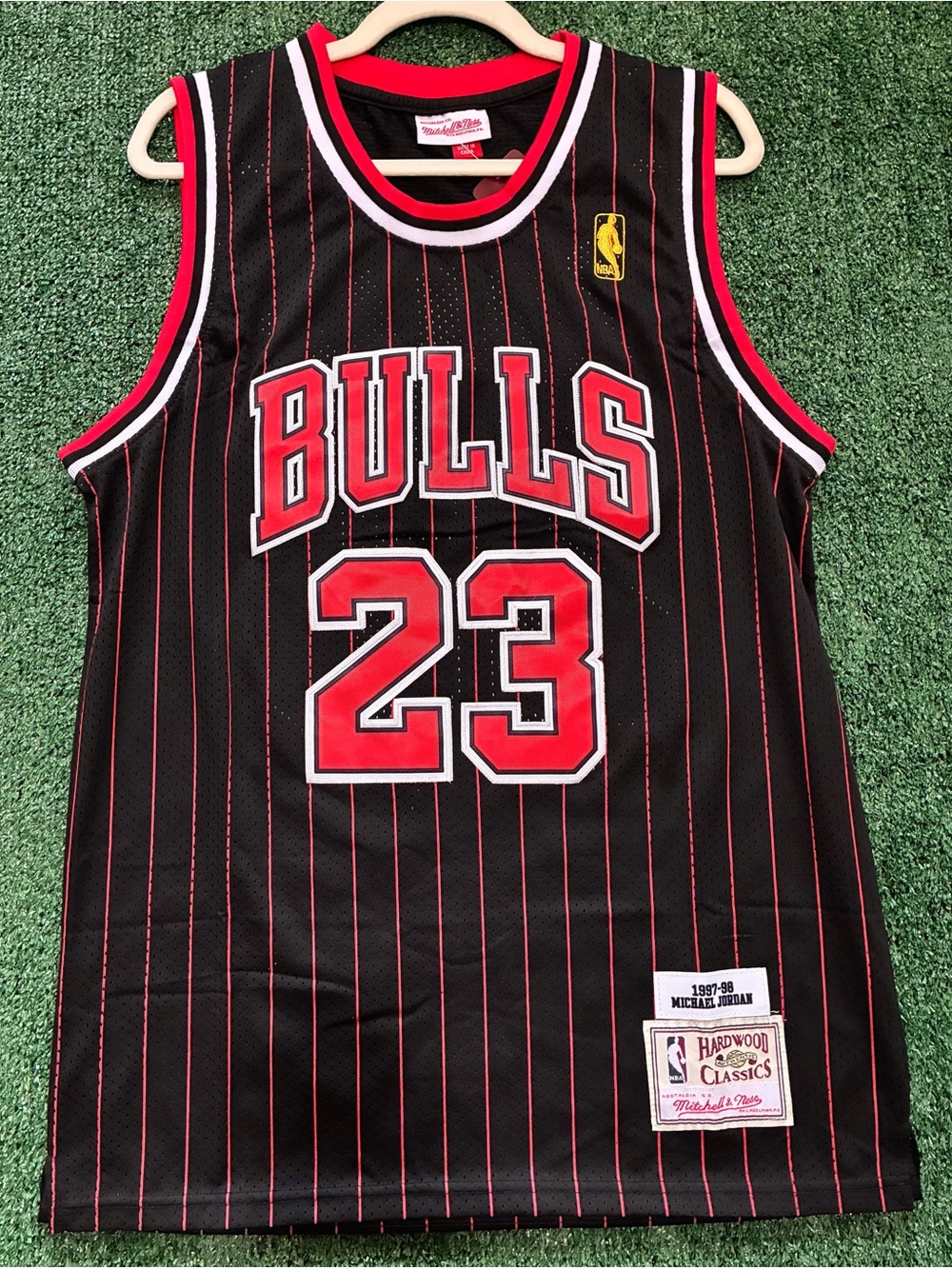 Chicago Bulls #23 Michael Jordan Retro Hardwood Classics Black/Red